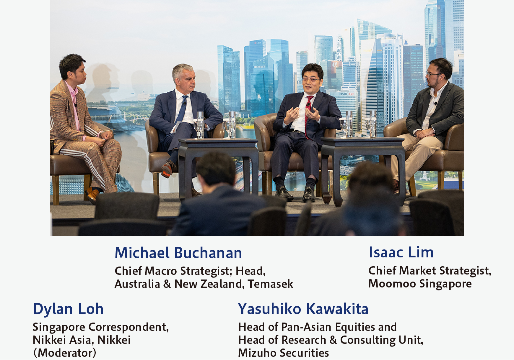 Dylan Loh (Moderator), Michael Buchanan, Yasuhiko Kawakita, Isaac Lim