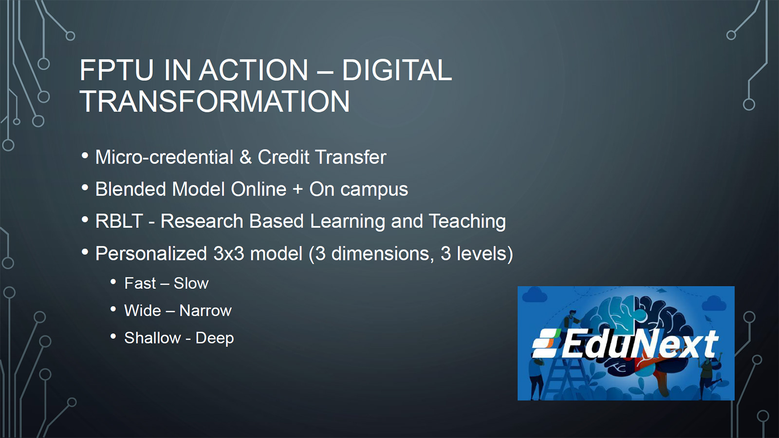 FTPU’s personalized 3x3 learning model